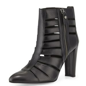 Stuart Weitzman Cutout Black Ankle Bootie